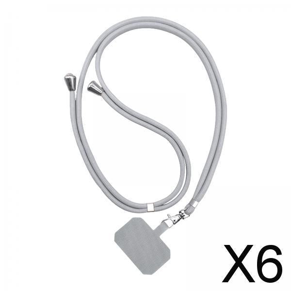 6xUniversal Phone Lanyard Adjustable Smartphone Crossbody Strap Light gray