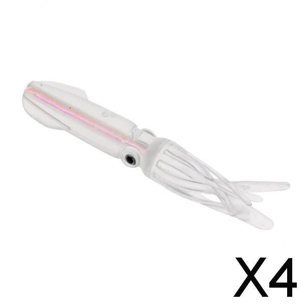 4x10.5cm Bionic Squid Baits Artificial Soft Lures with Built-in Colorful Tube