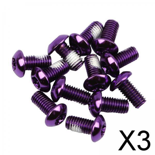 3x12x Bicycle Disc Brake Bolts T25 M5x11.5mm Road Bike Fixing Screws Purple