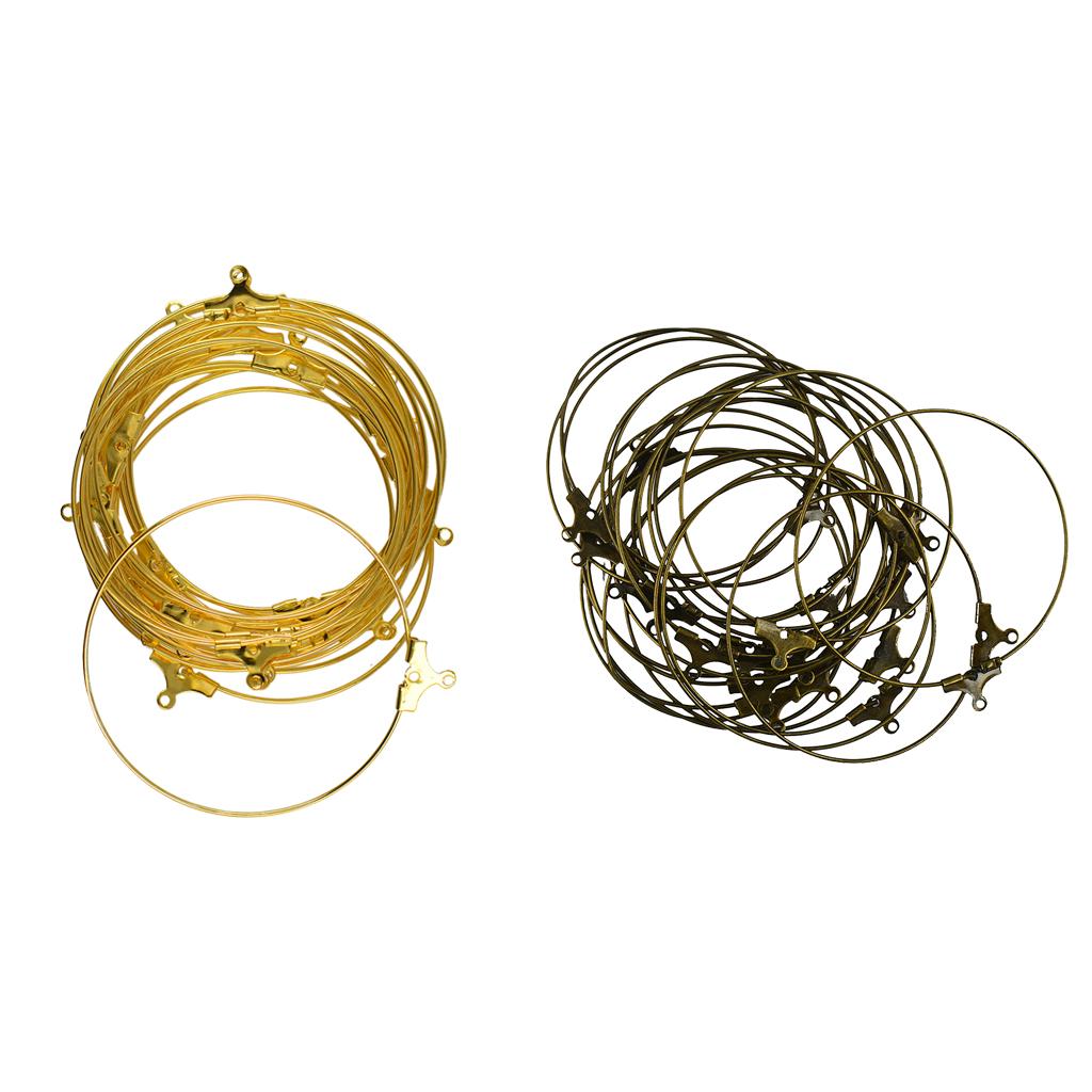 40pcs Beading Hoop Loop Earring Ear Wire Jewelry Making Findings Bronze Gold