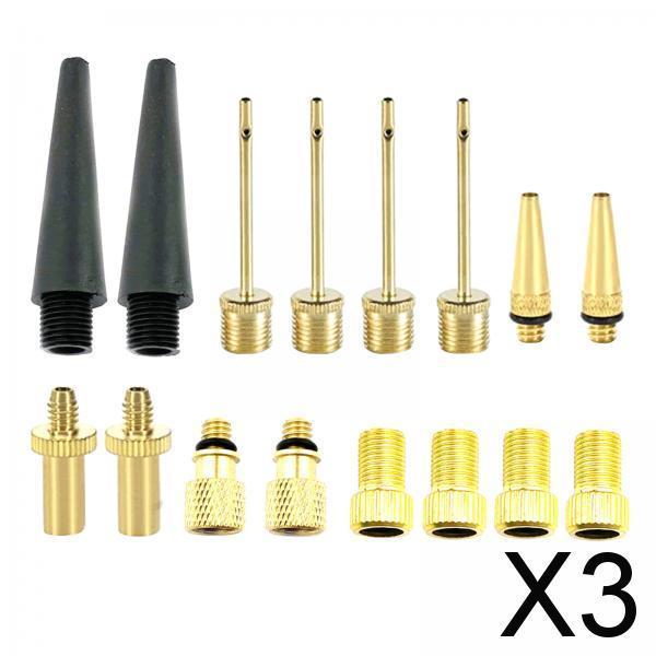 3xPresta Schrader Valve Adaptor Bike Pump Adapters Nozzle Air Compressor Set 2