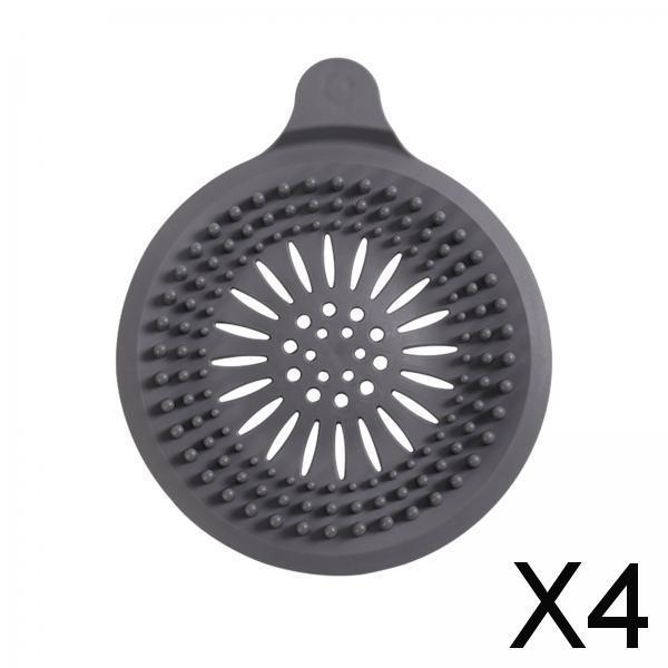 4xBath Tub Stoppers Multipurpose Durable Drain Plug for Sink Bathroom Restroom grey