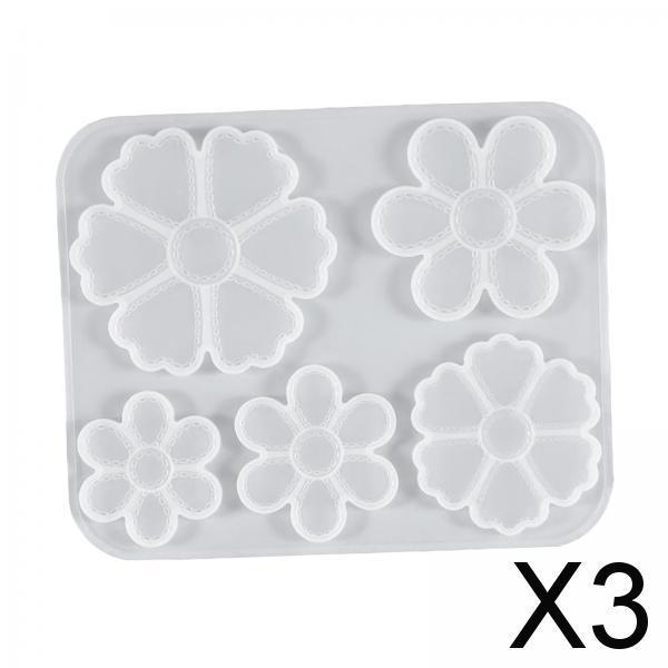 3xSilicone Flower Pendant Mold Jewellry Making Resin Mould Epoxy Casting Craft