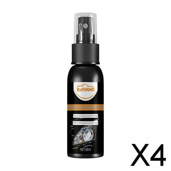 4xCar Headlight Renewal Polish Car Assecories Car Headlight Repair Fluid Spray 30ml Set