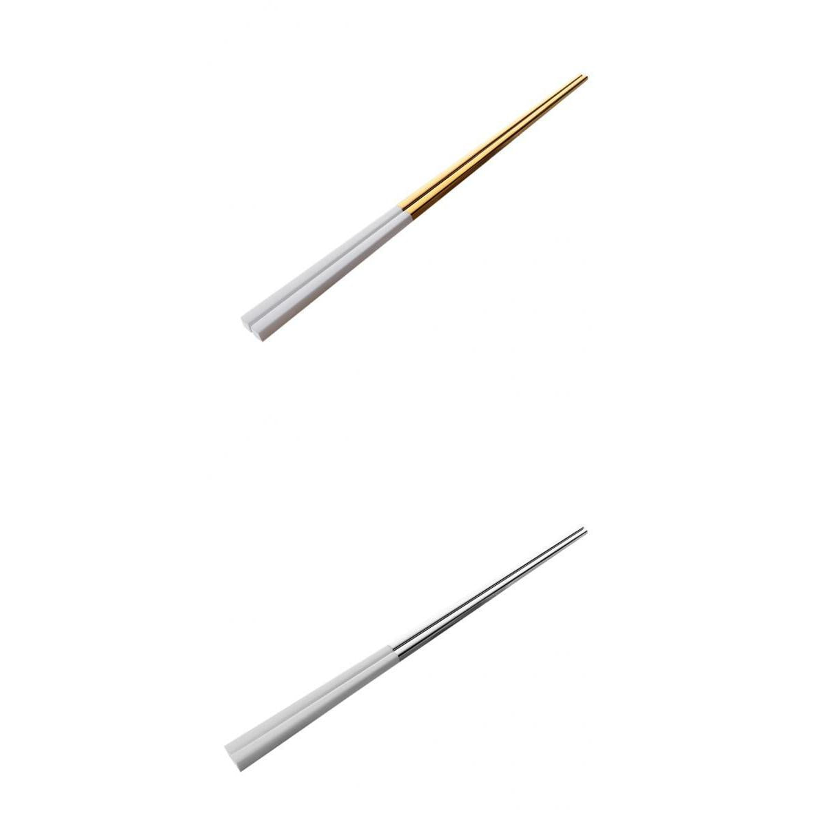 2 Pairs Exquisite Durable Stainless Steel Chopsticks EcoFriendly Tableware