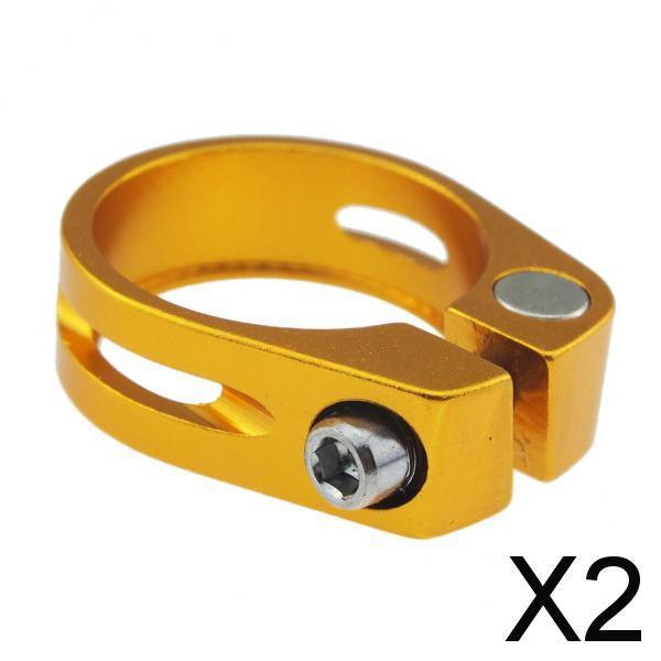 2x31.8mm SeatPost Clamp Tube Clip Quick Release Mountain Road Bike Part Golden