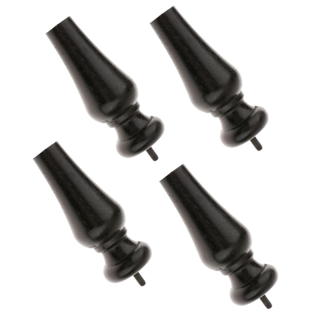 4 Pieces Wood Furniture Legs Sofa /Couch/Lounge/Chair/Bed Leg Feet 5# Black