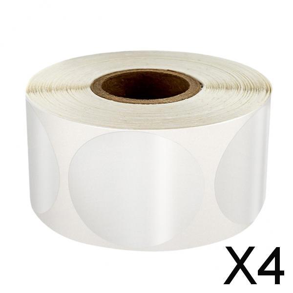 4x1 Roll of 500pcs Round Blank Kraft Stickers Self Adhesive Labels DIY Craft