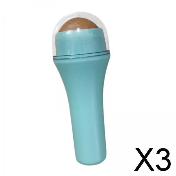 3xFacial Roller Volcanic Stone Massage Oil Absorbing for Oily Skin At-Home Blue
