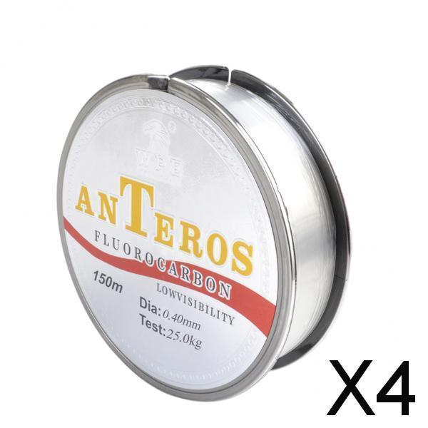 4xFluorocarbon Fishing Line Leader Line Low Stretch for Trout Carp 0.4 55lb
