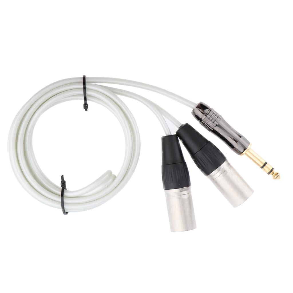 6.35mm Male to Dual XLR Male Audio Cable Replacement for Speaker PC 150cm