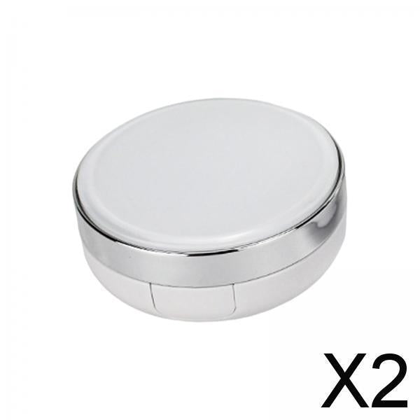 2xAir Cushion Box with Powder Puff Powder Case DIY Foundation BB cc Cream Case White