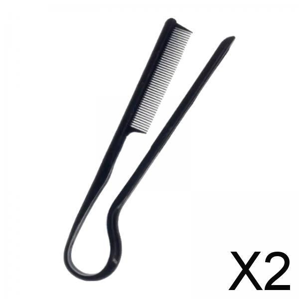 2xHair Straightening Comb Firm Grip Flat Iron Comb for Home Hairdressing Salon