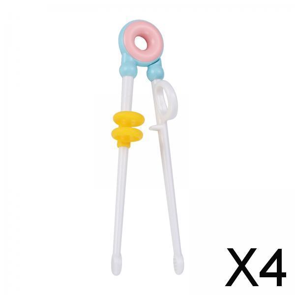 4xChild Eating Training Helper Chopsticks Easy to Use Baby Learn Chopsticks Blue Donut