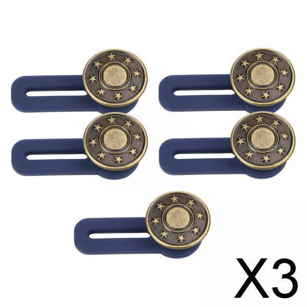3x5 Pieces Detachable Buckles Adjustable Nail-free Buttons Copper Small Stars