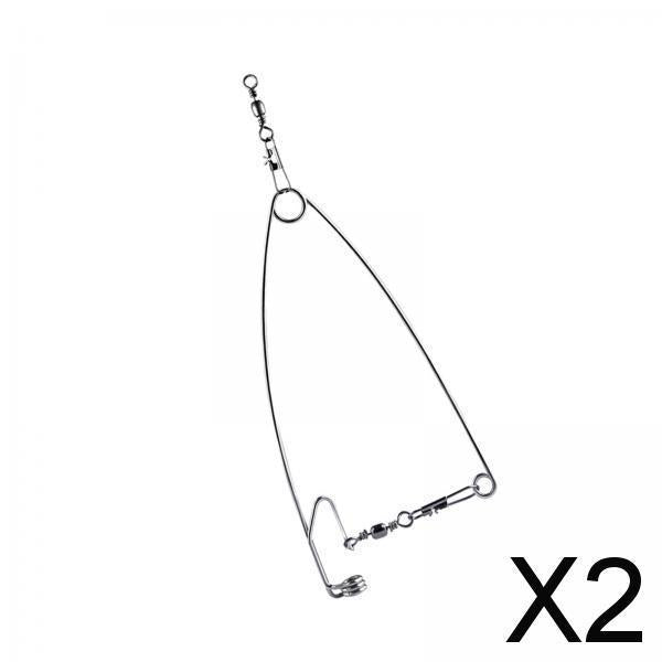 2xAutomatic Fishing Hook Swivel Snap Spring Fishhook for Rivers Lakes