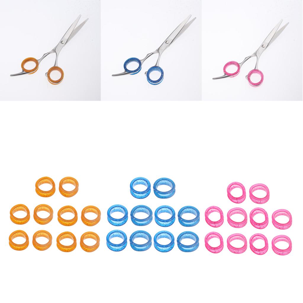 30pcs Silicone Barber Hair Grooming Shears Scissor Finger Ring Grips Inserts