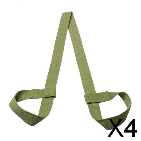 4xCotton Yoga Mat Strap Pilates Mat Carrier Fitness Stretchy Loop Green