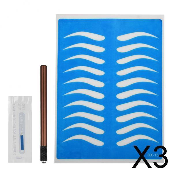 3xMicroblading Eyebrow Permanent Makeup Kit Tattoo Pen Needle Practice Skin Eyebrow B