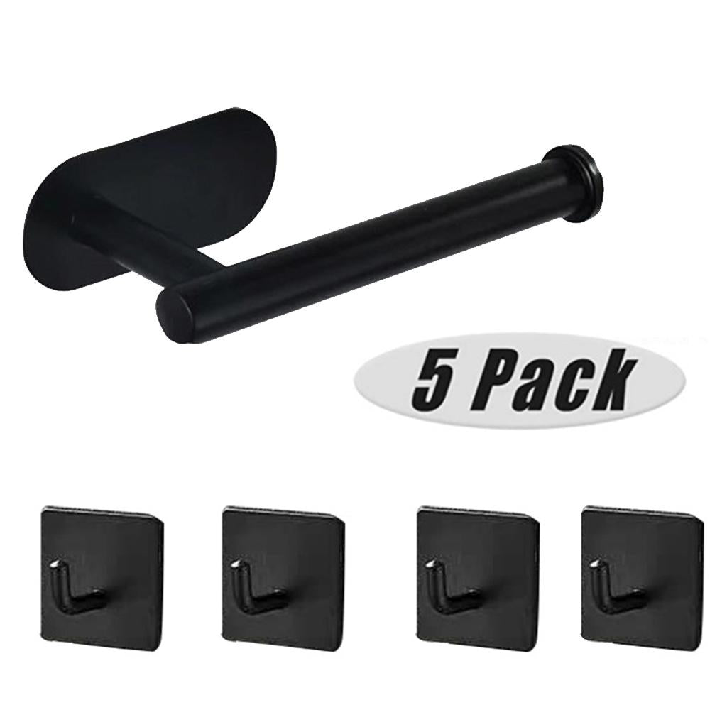 5 Pack Self Adhesive Paper Holder Stainless Steel Towel Hook 7 Shape Hook