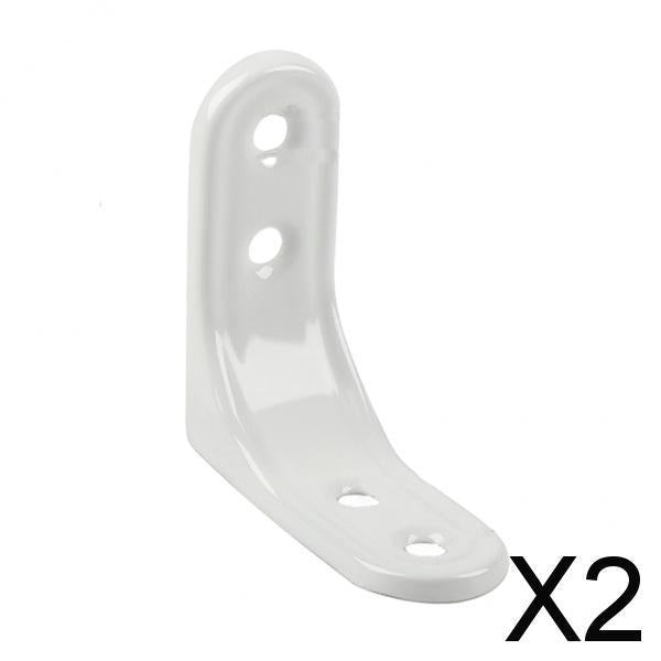 2xHeavy Duty Shelf Bracket Wall Hanging Shelve L Shaped Brackets White 2Inch