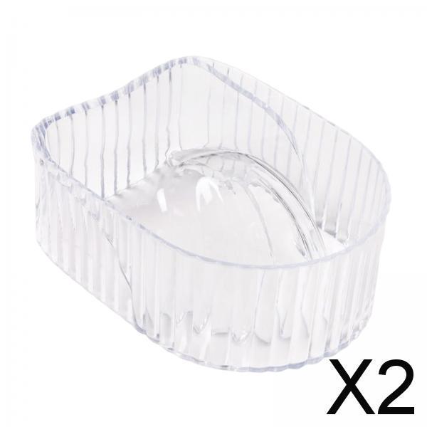 2xNail Soaking Bowl Nail Art Tool Manicure SPA Remover Acrylic for Home Salon Transparent