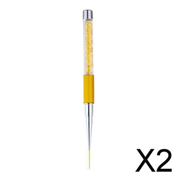2xCrystal Nail Art Design DIY Drawing Painting Striping UV Gel Pen Brush 19mm