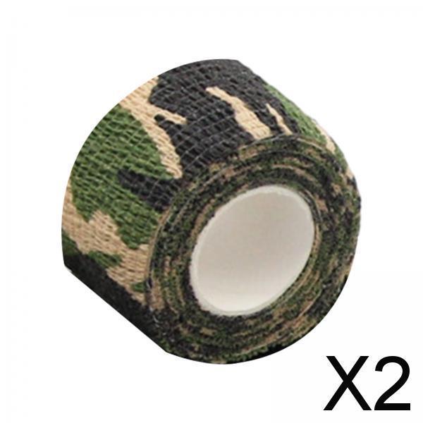 2xSelf Adhesive Bandage Band for Fingers Wrist Ankle Hiking First Aid Supplies Green Color Black