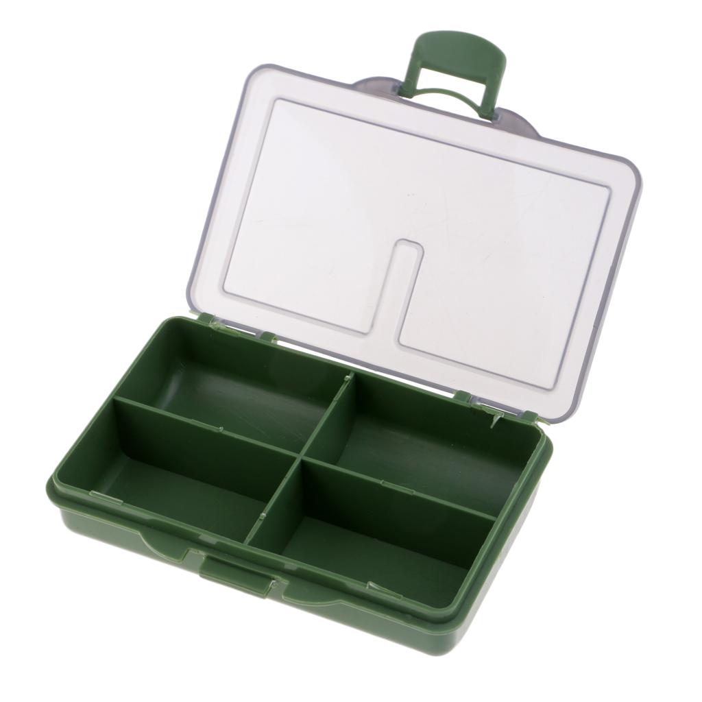 Fishing Tackle Box for Hooks Swivels Beads Spinners Baits 4 Compartments
