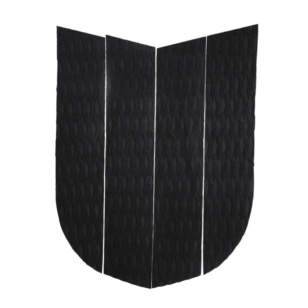 4 Pieces EVA Dog Traction Pad Customizable Deck Grip Mat for SUP Surf Black