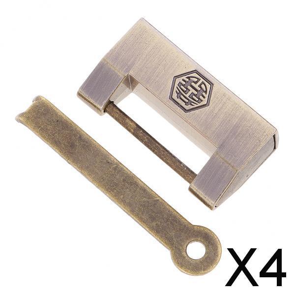 4xChinese Vintage Padlock Jewelry Box Lock Furniture Hardware Lock Retro Lock