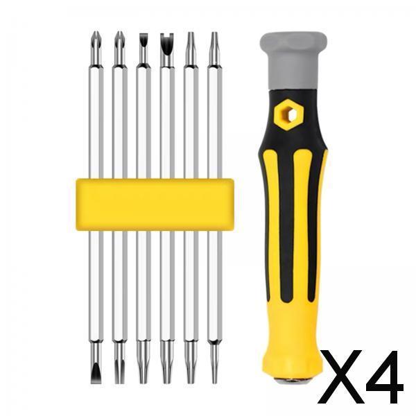 4xMagnetic Screwdriver Bit Hex Cross Phillips Slotted Screw Head Hand Tool