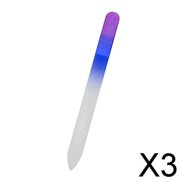 3xGlass Nail Art Files Natural Acrylic UV Gel Nails Polishing Smoothing Buffer