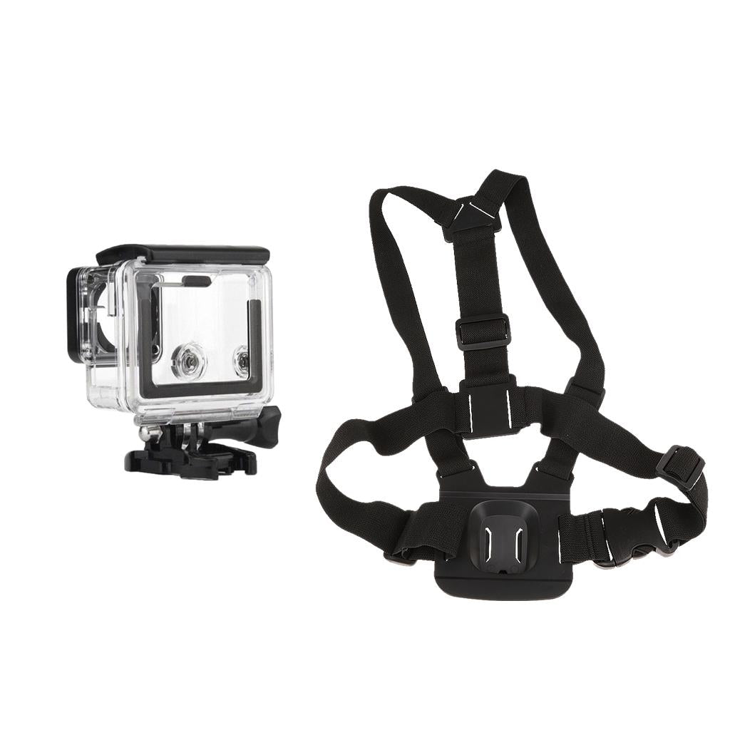 Adjustable Elastic Chest Body Belt Strap Mount+Housing Case for 4