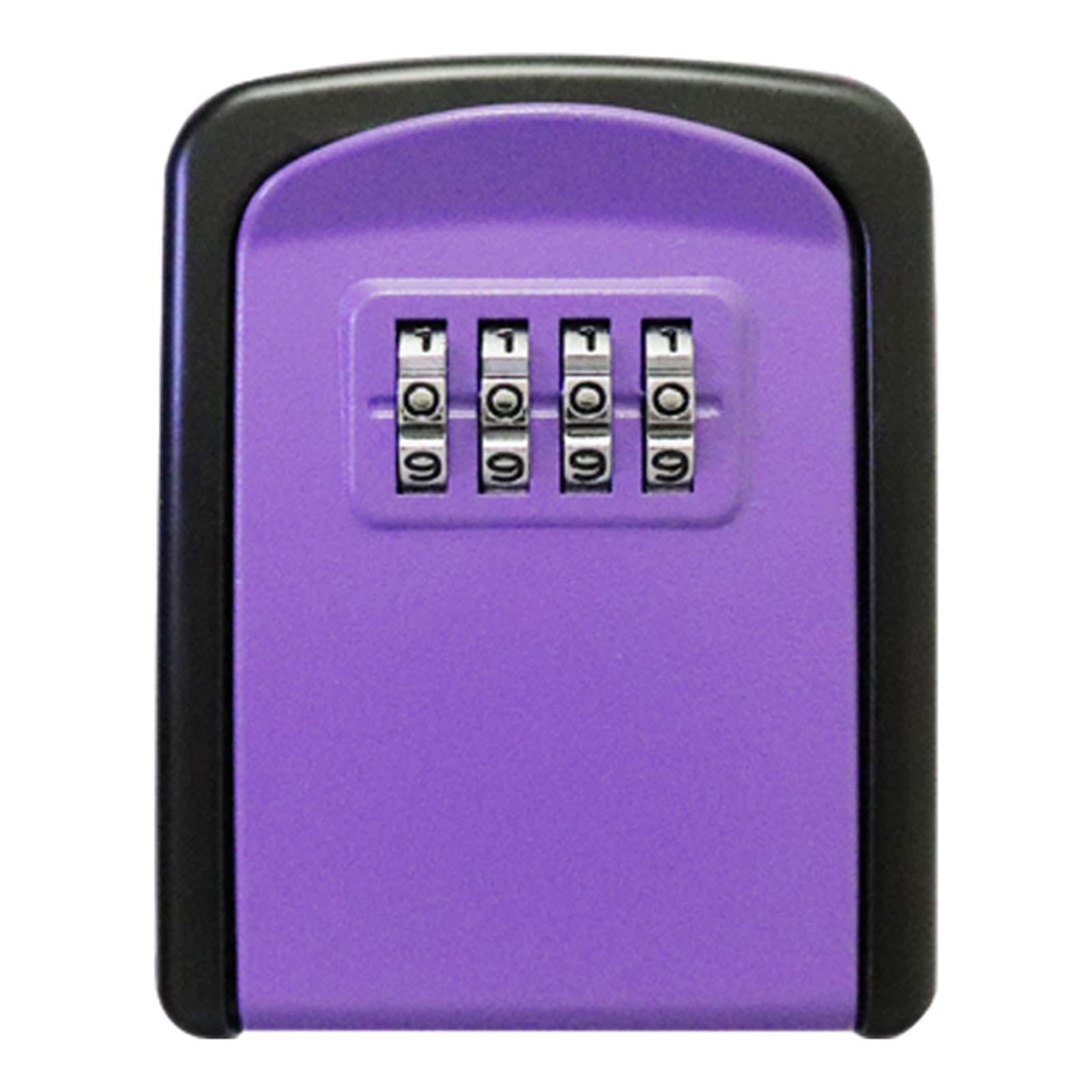 Portable Key Storage Lock Box Combination Lock Box for House purple