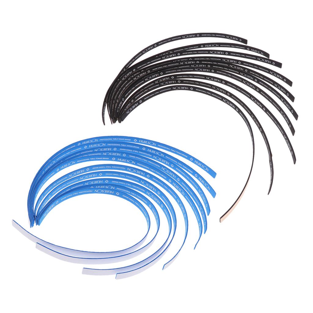 20Pcs Table Tennis Paddle Edge Tape Ping Pong Bat Sponge Protect Black+Blue