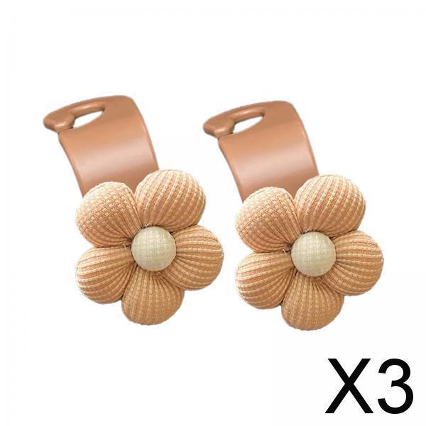 3xFlower Car Seat Headrest Hook Durable Hanger for Grocery Coat Umbrellas 2pcs Brown