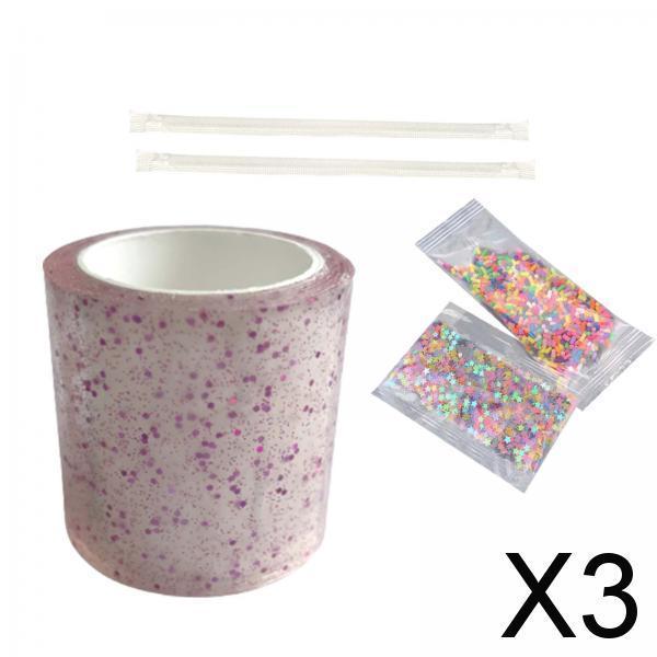 3xNano Tape Bubble Kit Adults with Straws Waterproof Non Marking Adhesive Tape Style A