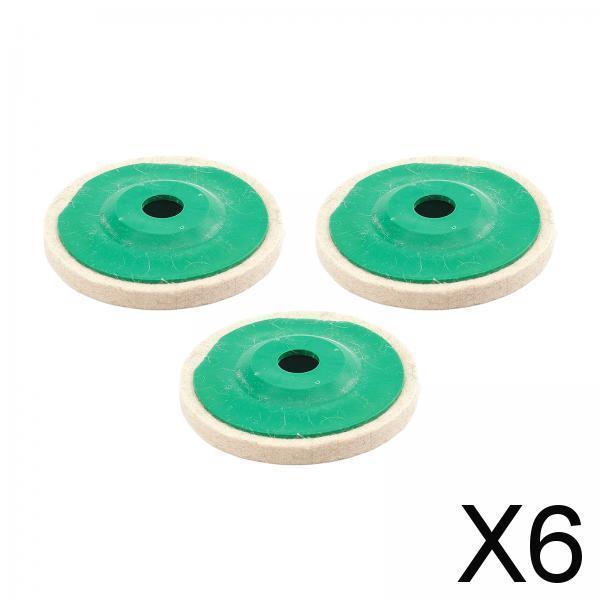 6x3Pcs Felt Wool Buffing Wheel Angel Grinder Polishing Disc Pad for Marble Green