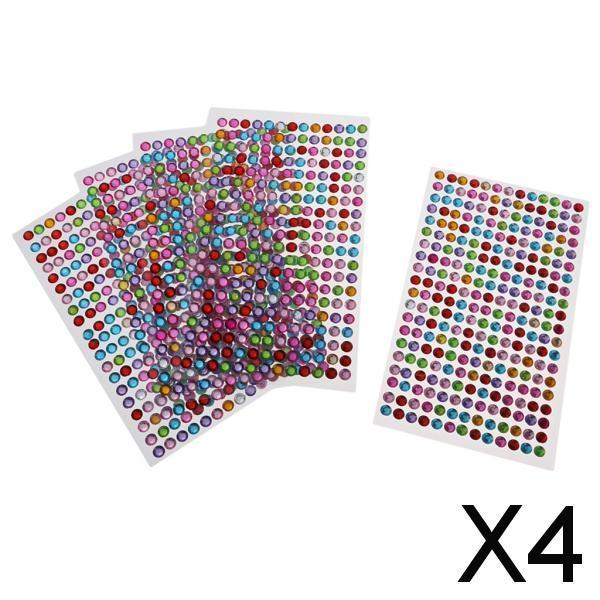 4x5 Pcs Crystal Rhinestone Self Adhesive Gem Embellishment Stickers Multi 6mm
