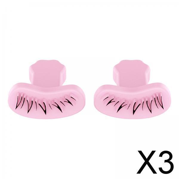 3x2x Eyelash Stamps Stencil with Handle Lazy DIY Lower Lashes Eyelash Template pink