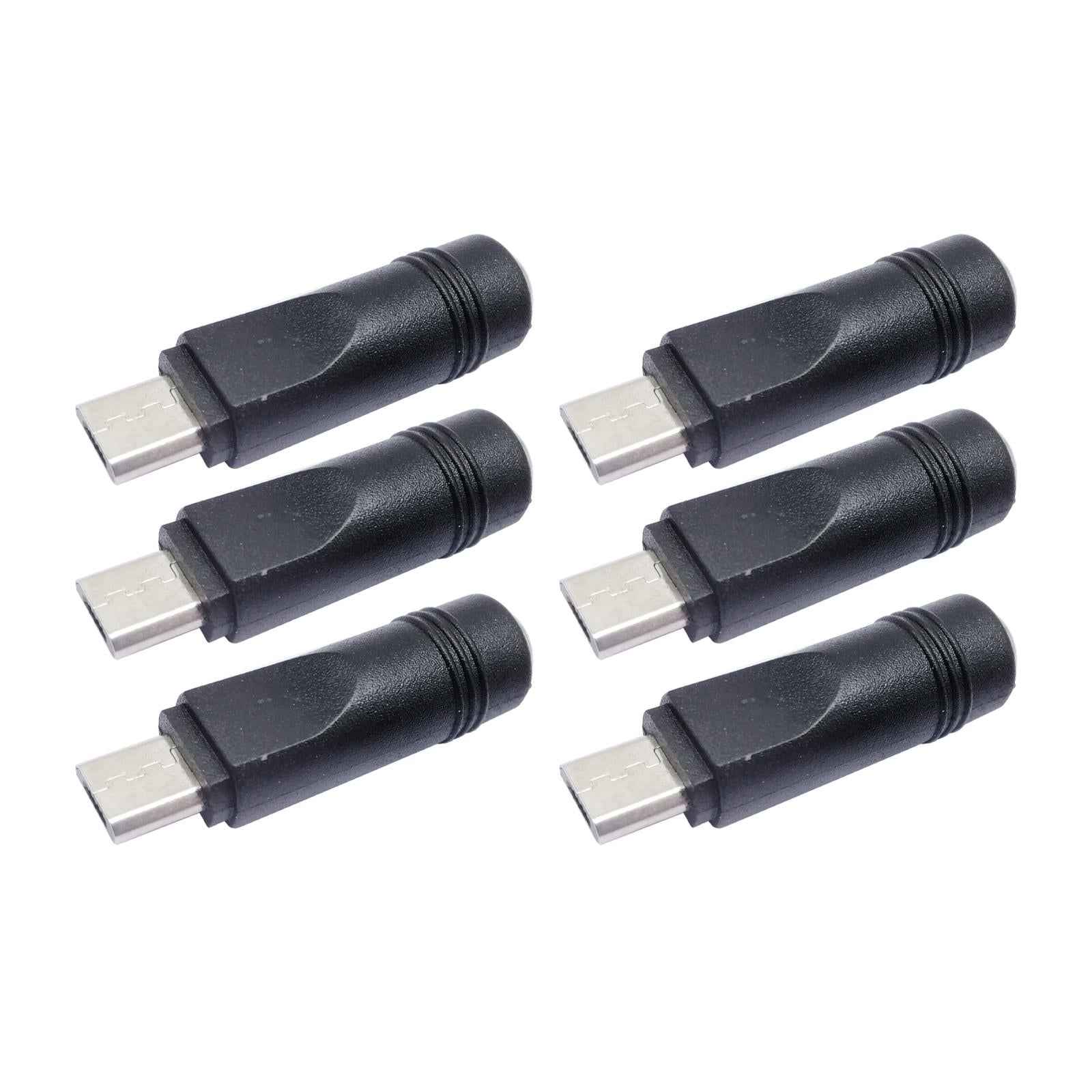 5Pieces DC Power Micro USB 5 Pin Male To 5.5x2.1mm Female Charging Adapter