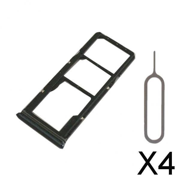 4xDual Sim + Memory Card Tray Holder For Samsung Galaxy A9 2018 A920 Black