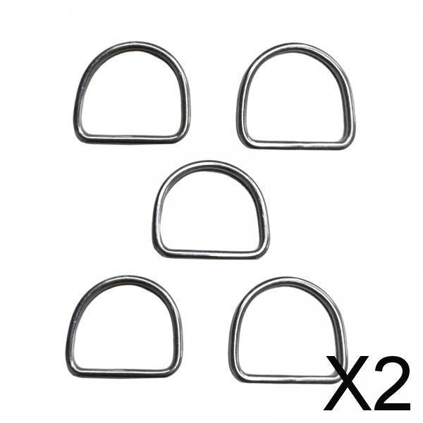 2x5 Pieces Metal D Ring Sturdy Stainless Steel D Rings for Belt Sewing Project 3mmx30mmx27mm