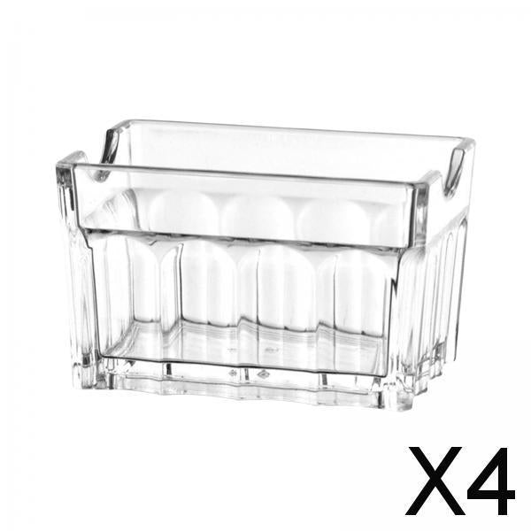 4xAcrylic Sugar Packet Holder Tissue Tea Bag Bowl for Coffee Bar Kitchen Hotel 8.8cmx6.2cmx5.5cm