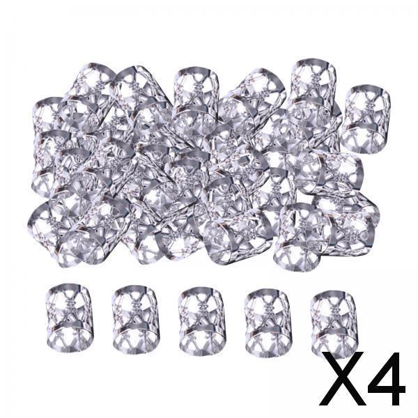 4x100x Dreadlocks Beads Rings Hair Accessories for Women and Men Hair Braiding Silver 8mmx9mm
