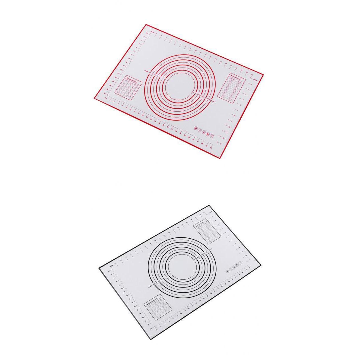 2x Baking Mats Silicone Cake Dough Kneading Rolling Non-Stick Sheet 60x40cm