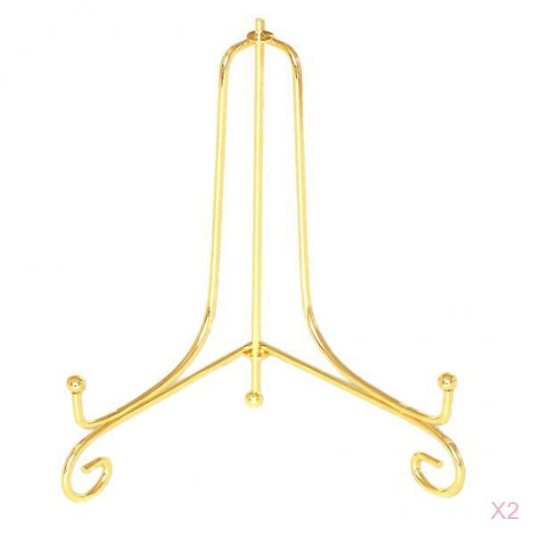 2Pcs Iron Display Easel China Bowl Plate Display Rack Holder 8inch