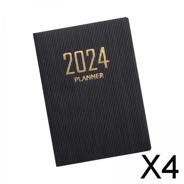 4xSchedule Notebook Monthly Planner Appointment Calendar Diary Journal Durable Black