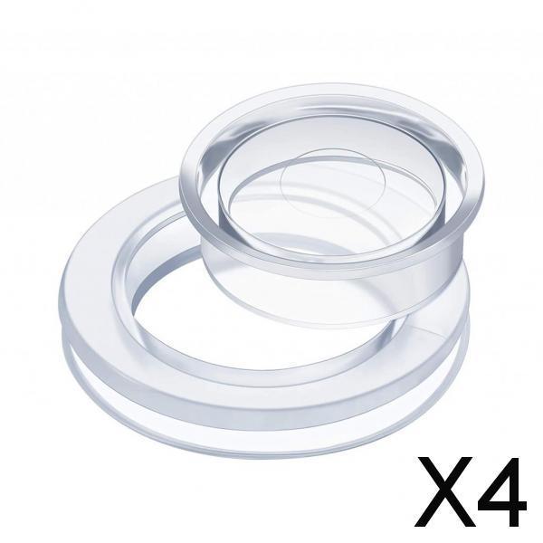 4xUmbrella Hole Ring Plug and Cap Set for Patio Table 2 Inch Clear Transparent